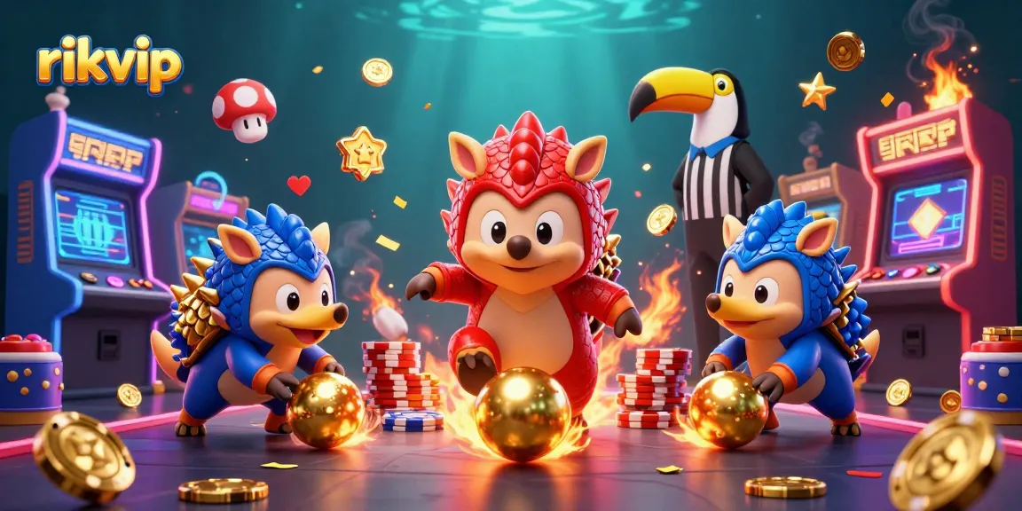 Experience thrilling gameplay at rikvip with vibrant pangolins battling through poker chips in a 3D casino.