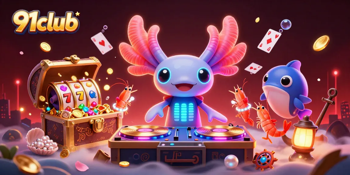 Engage in thrilling gameplay with 91club's vibrant casino scene featuring dynamic slot reels and energetic characters.