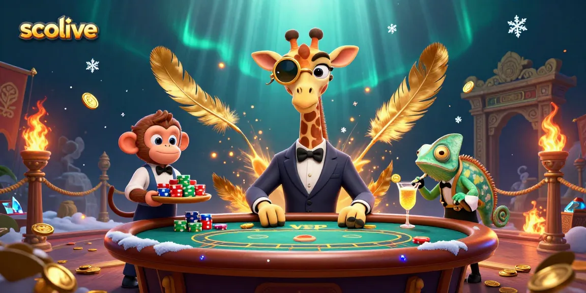 Socolive offers thrilling sports betting, showcasing a vibrant 3D illustration of a giraffe high-roller and friends.