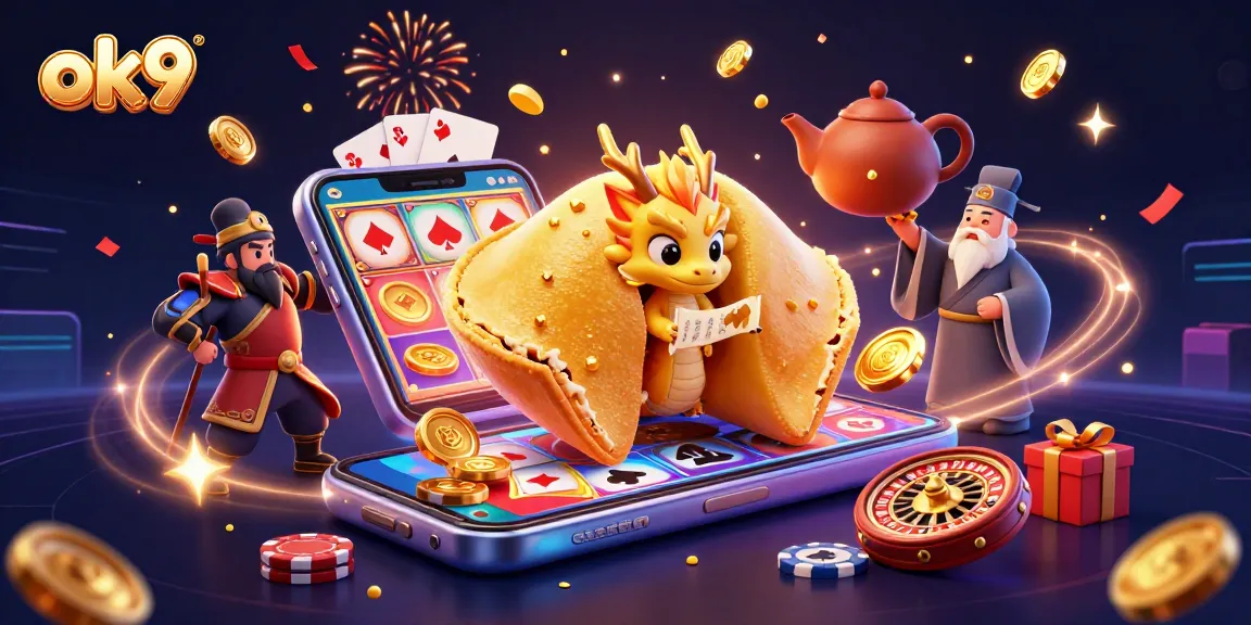 Experience the excitement of ok9 with golden coins erupting from a smartphone amidst dynamic casino heroes.