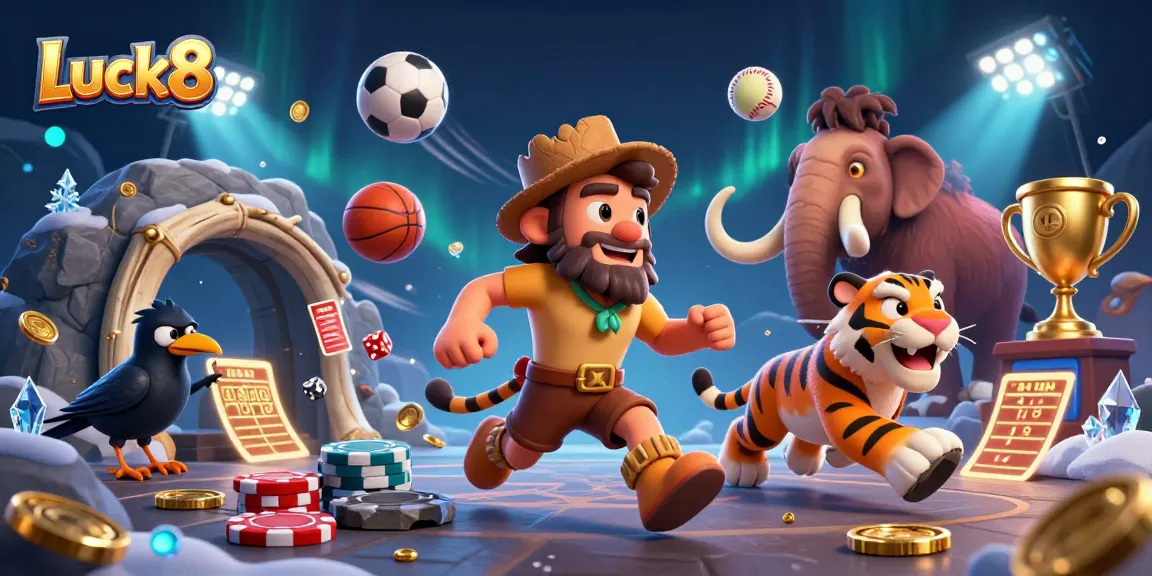Engage with Luck8 in an electrifying prehistoric casino adventure featuring sports-themed elements.